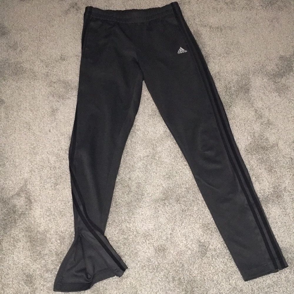 Reflective Gray Black soccer ⚽️ warm up tennis jogging track Pants L 36 x 32